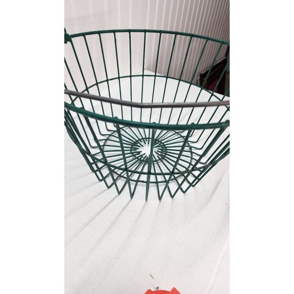 Green Wire Basket With Sturdy Metal Handle - Industrial Farmhouse Style For Stor - Picture 13 of 16